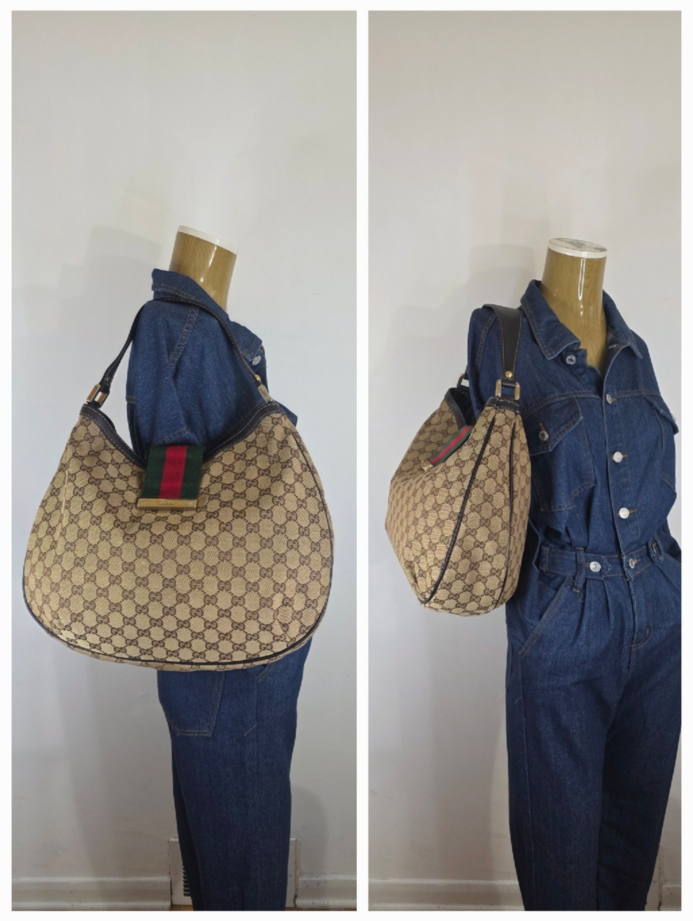 ✨️GUCCI GG Canvas Web New Ladies Hobo Bag